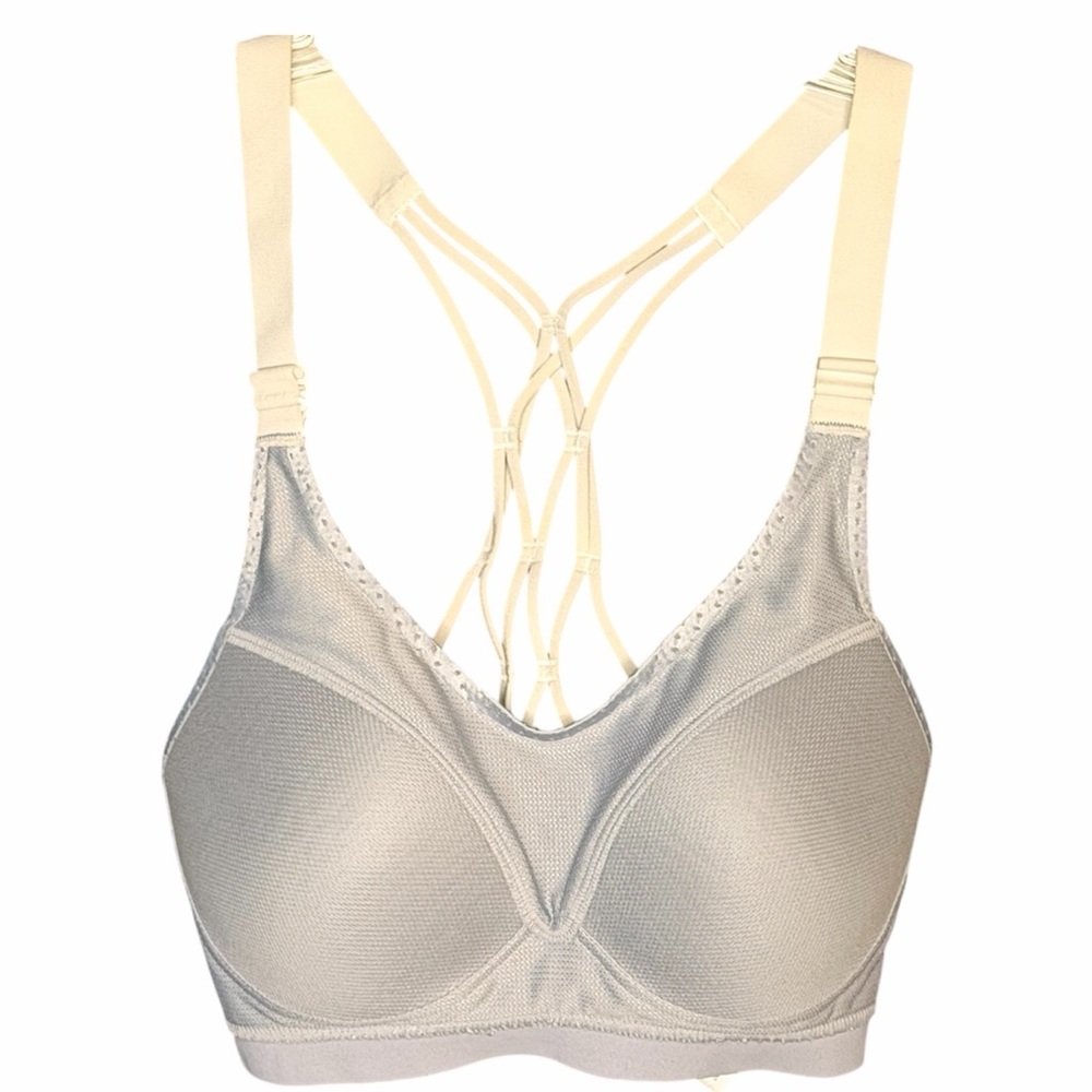 Lightweight by Victoria Sport Mesh Bra - Light Gray/White Size Small - Picture 8 of 8